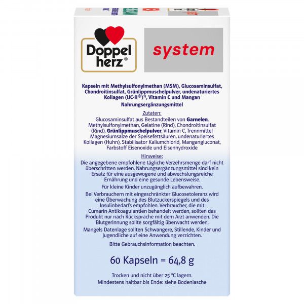 bodyguardapotheke DOPPELHERZ MSM Glucosamin system Kapseln Riesige Rabatte