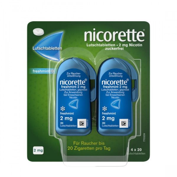 bodyguardapotheke NICORETTE freshmint 2 mg Lutschtabletten gepresst Speichern exportieren