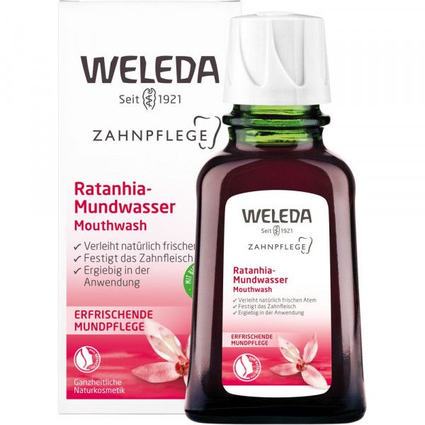 bodyguardapotheke Weleda Ratanhia-Mundwasser - strafft das Zahnfleisch