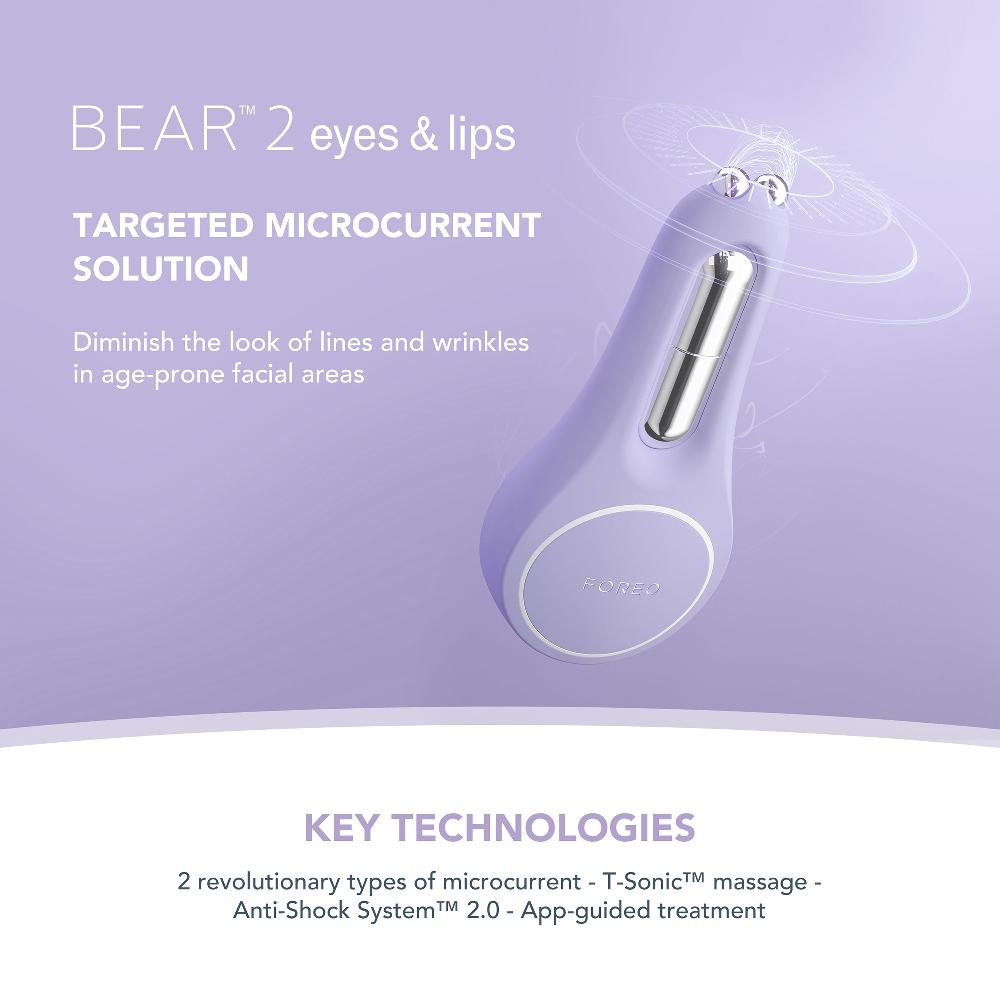 lookfantastic FOREO BEAR 2 Gerät zur Gesichtsstraffung für Augen und Lippen – Lavendel Großer Ausverkauf