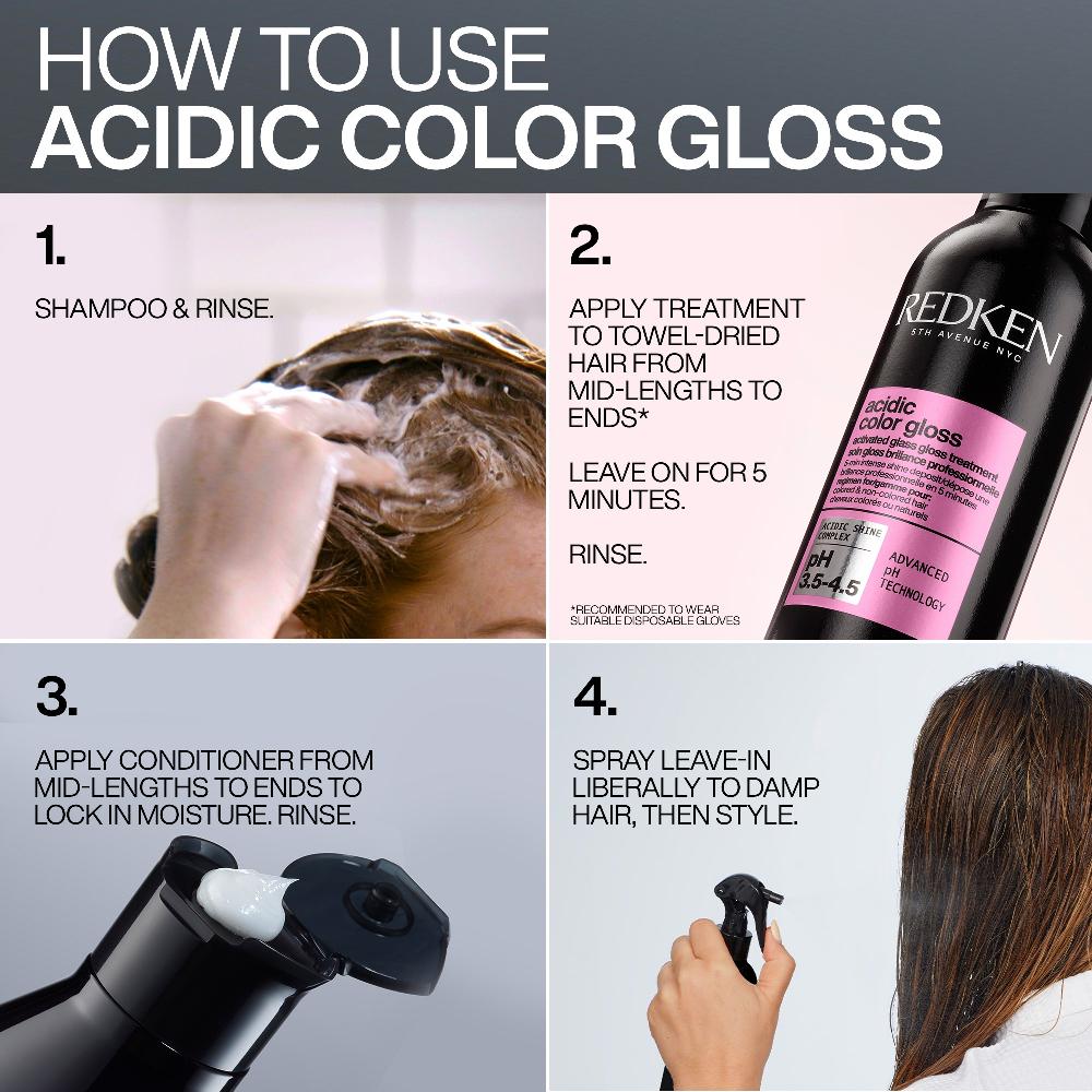 lookfantastic Redken Acidic Color Gloss Shampoo and Conditioner 300ml Colour Protection Routine for Glass-Like Shine Valentinstagsangebot
