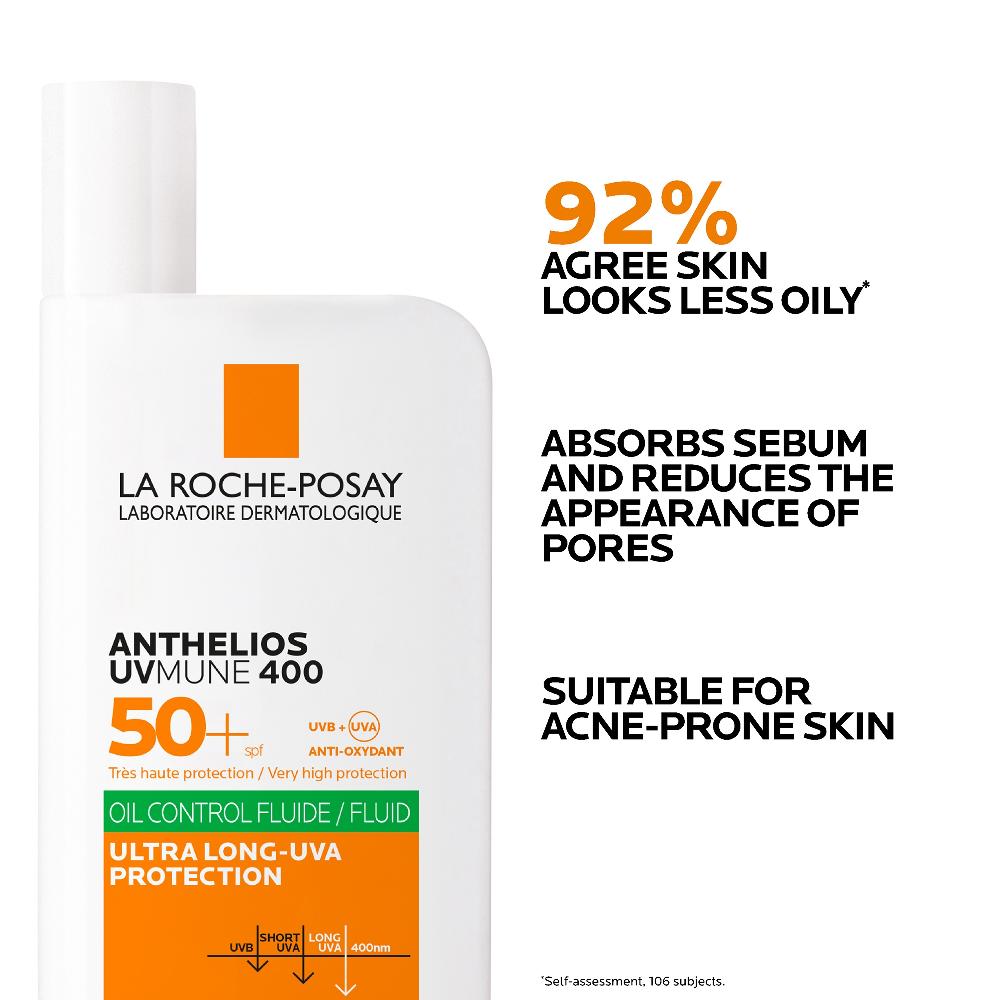 lookfantastic La Roche-Posay Anthelios Oil Control Fluid LSF 50+ für Fettige zu Unreinheiten Neigende Haut 50 ml Sonderangebote