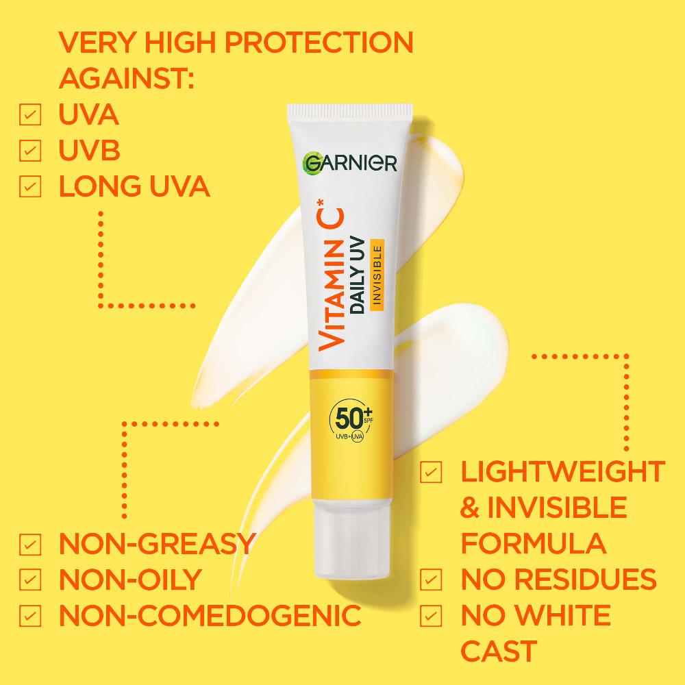 lookfantastic Garnier Vitamin C Daily UV Brightening Fluid Glow SPF 50+ 40ml Begrenzte Freigabe