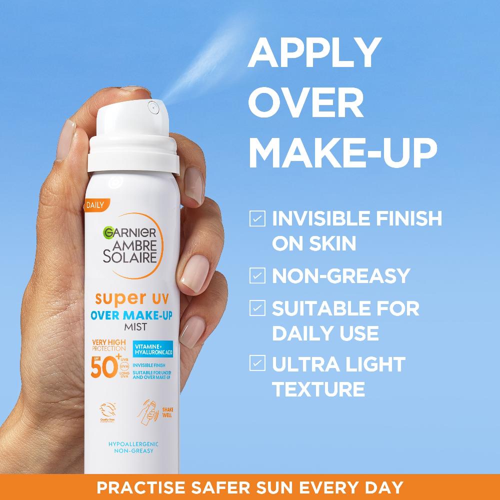 lookfantastic Garnier Ambre Solaire Over Makeup Super UV Protection Mist SPF50 75ml Versandkostenfrei