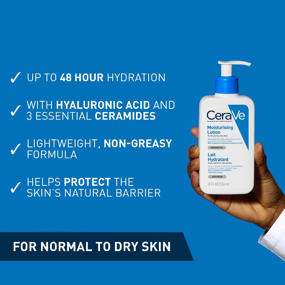 lookfantastic CeraVe Feuchtigkeitsspendende Lotion mit Ceramiden für Trockene bis Sehr Trockene Haut 236 ml Großer Ausverkauf