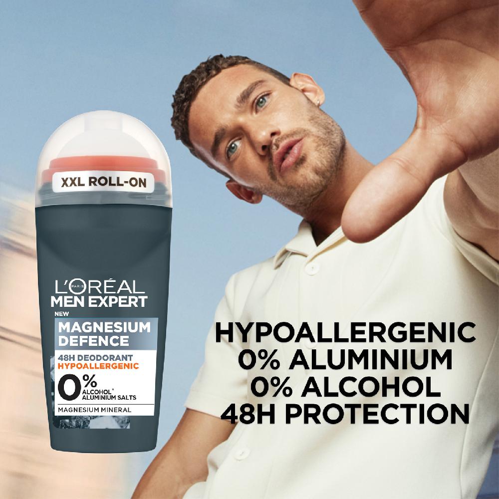 lookfantastic L'Oréal Paris Men Expert Magnesium Defence Hypoallergenes 48-Stunden-Roll-On Deodorant 50 ml Tägliche Deals