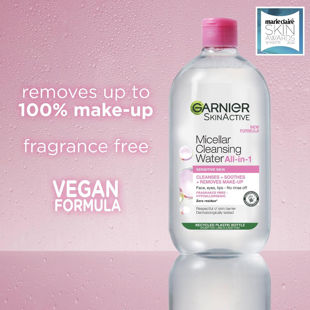 lookfantastic Garnier Mizellenwasser Gesichtsreinigung und Make-up-Entferner für Empfindliche Haut 700 ml Begrenzte Freigabe