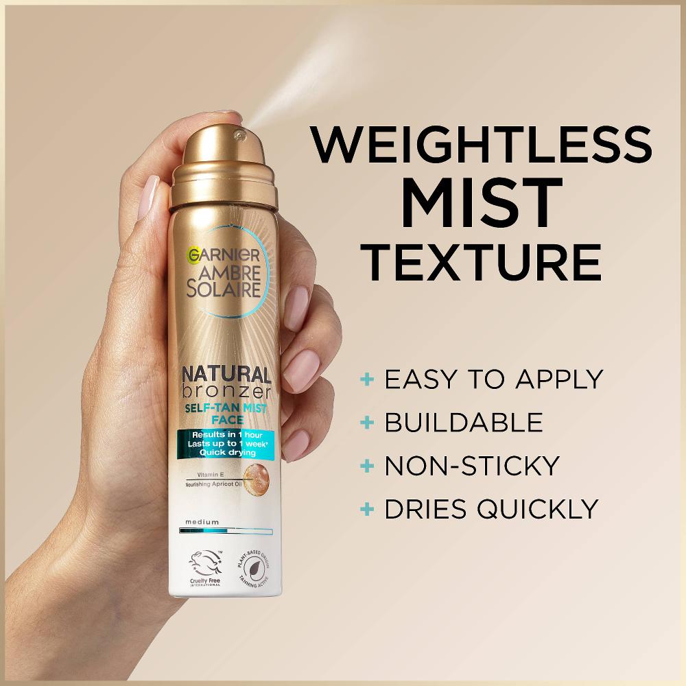 lookfantastic Garnier Ambre Solaire No Streaks Bronzer Face Mist Spray - Original (75ml) Bis zu 60% Rabatt