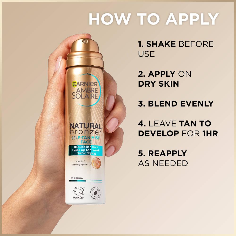 lookfantastic Garnier Ambre Solaire No Streaks Bronzer Face Mist Spray - Original (75ml) Bis zu 60% Rabatt