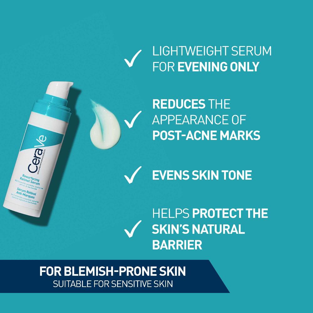 lookfantastic CeraVe Resurfacing Retinol Serum with Ceramides and Niacinamide for Blemish-Prone Skin 30ml Großer Ausverkauf